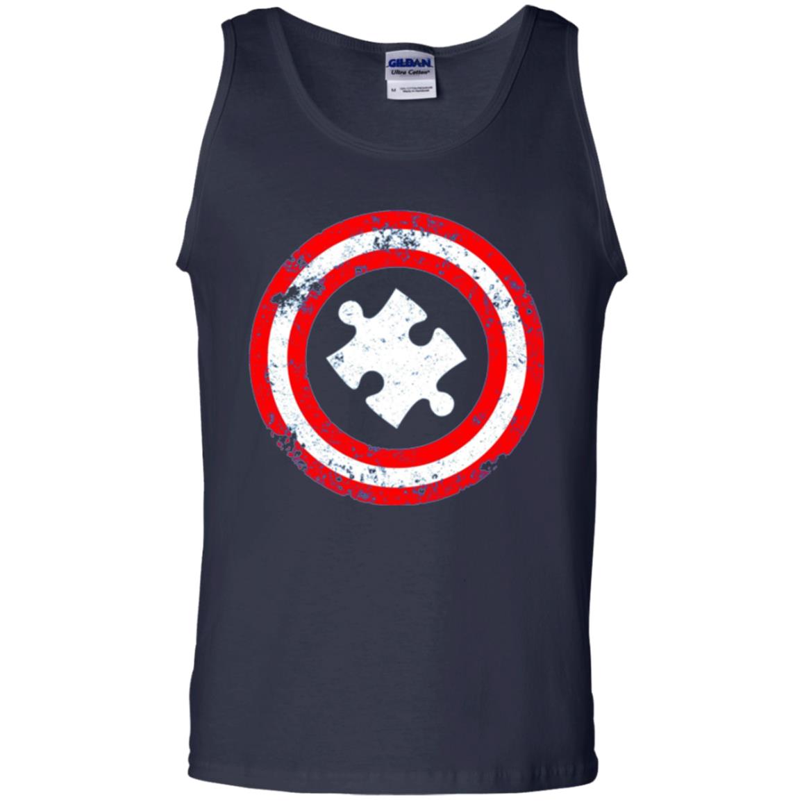 Captain Autism Superhero T-shirt Autism Awareness Navy