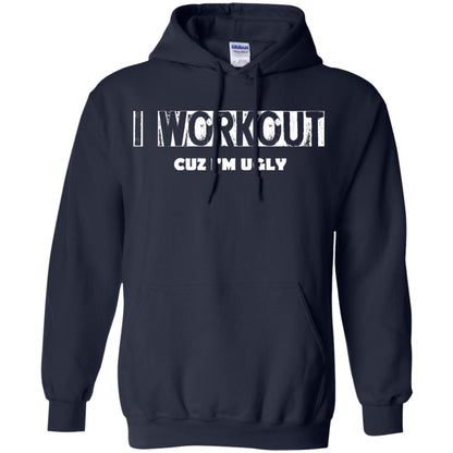 Gymer T-shirt I Workout Cuz I'm Ugly Navy