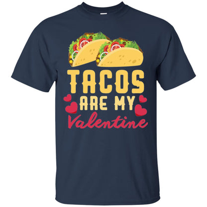 Funny Valentines Day Shirt Tacos Lovers Love Heart Gift Shirt Navy