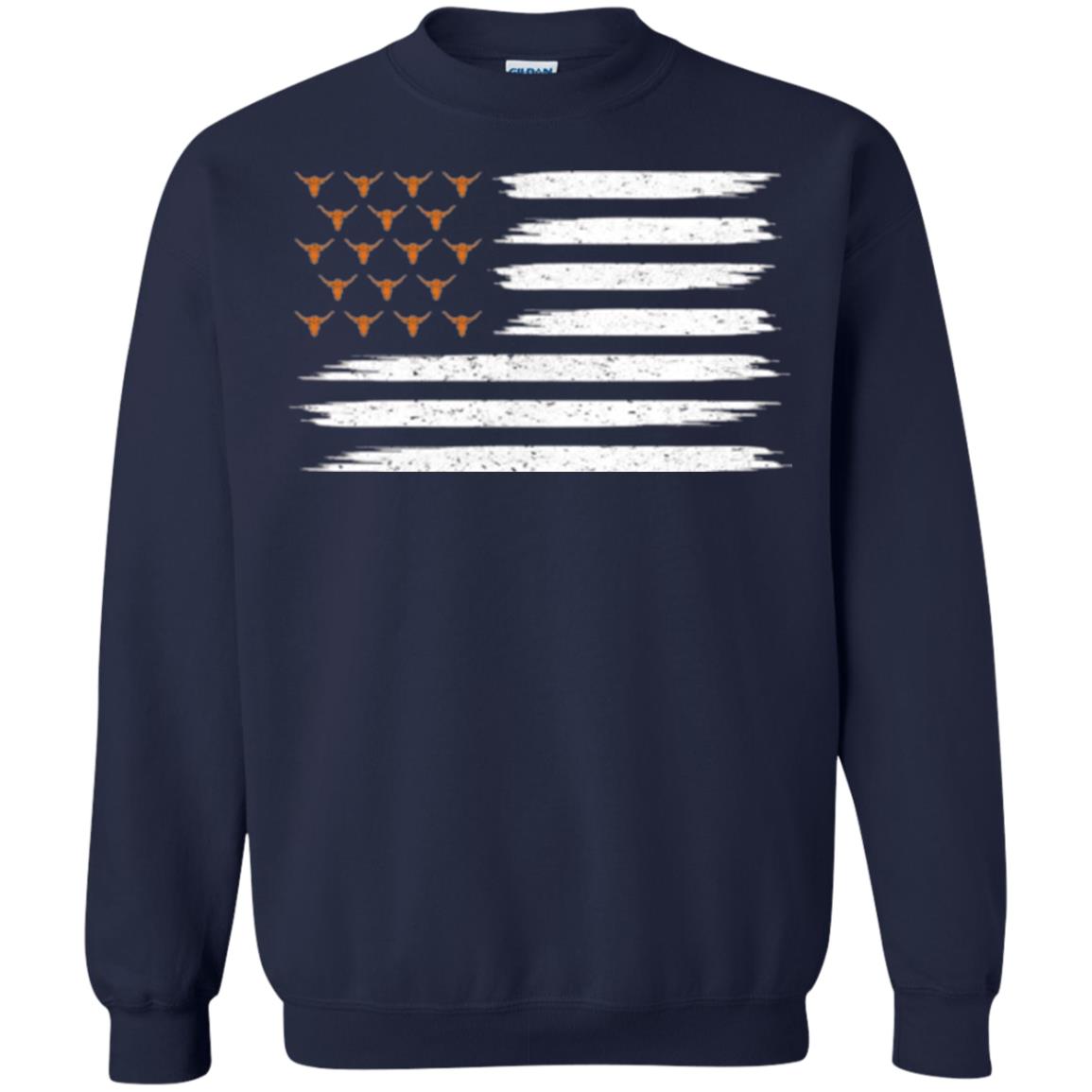 Vintage Texas United Longhorn Flag T-shirt Navy