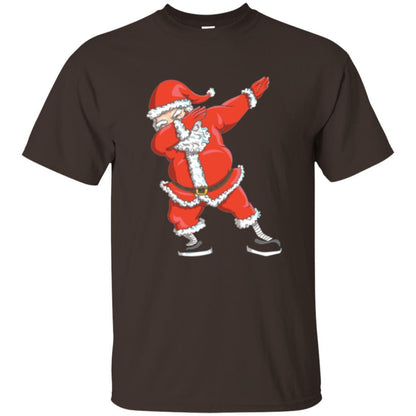 Christmas T-shirt Dabbing Santa Claus T-shirt Dark Chocolate