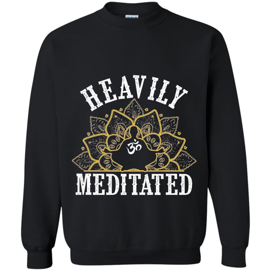 Funny Heavily Meditated Yoga Meditation T-shirt Black