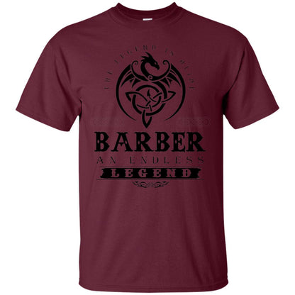 Barber T-shirt The Legend Is Alive Maroon