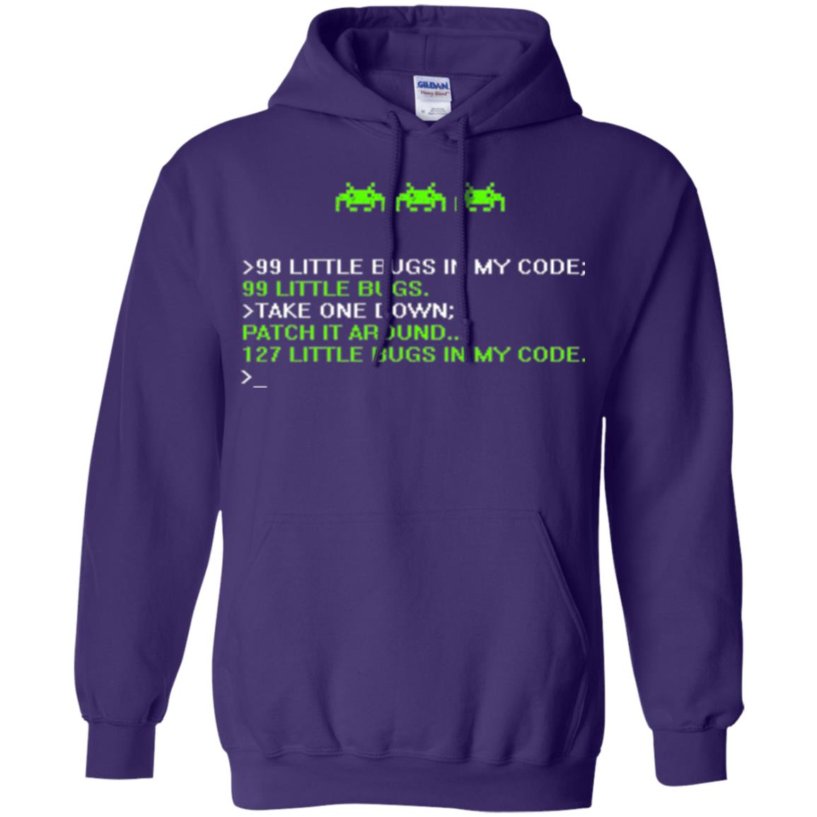 Programmer T-shirt 99 Little Bugs In My Code Purple