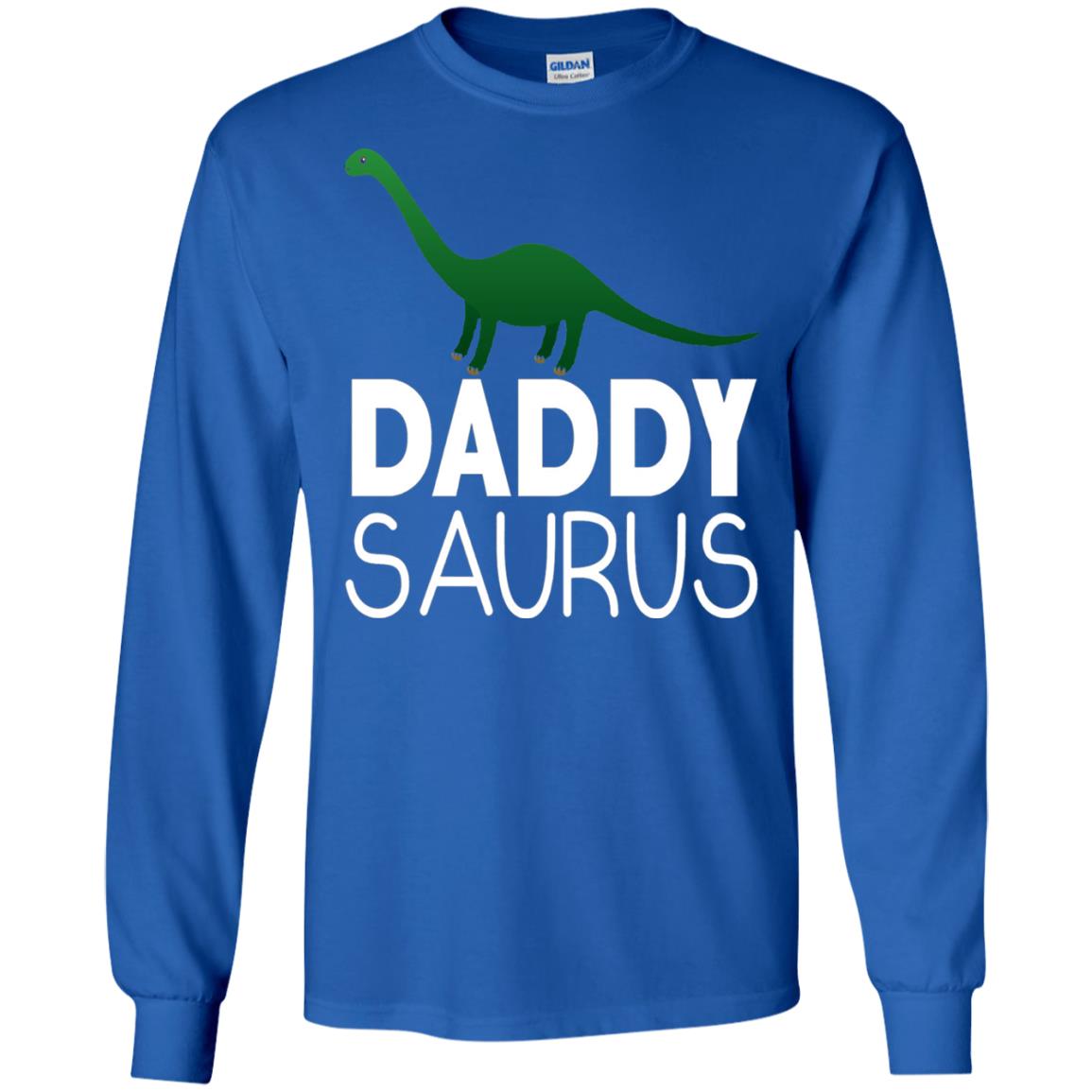 Daddy Saurus Dinosaur Matching Daddy T-shirt Royal