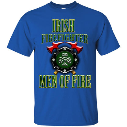 Irsh Firefighter Men Of Fire Irish Fireman Gift Shirt Royal