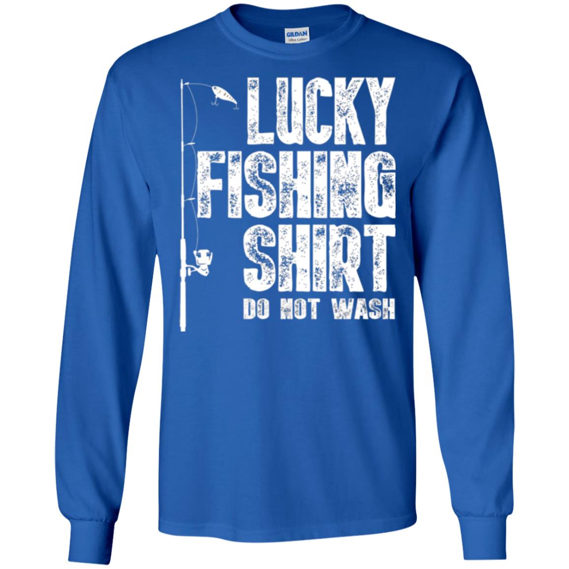 Fisherman T-shirt Lucky Fishing Shirt Do Not Wash Royal