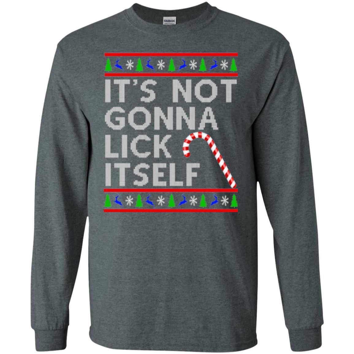 Christmas T-shirt It's Not Gonna Lick Itself Dark Heather