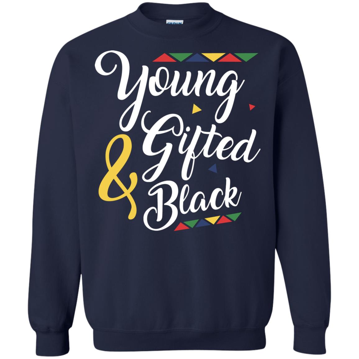 African American T-shirt Young Gifted And Black Navy
