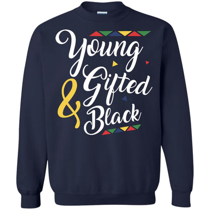 African American T-shirt Young Gifted And Black Navy