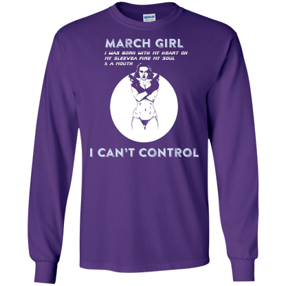 March Girl I Was Born With My Heart T-shirt Purple