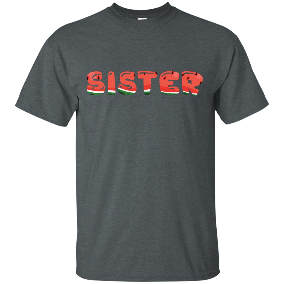 Sister Watermelon Funny Summer Melon Fruit Shirt For Sister Dark Heather