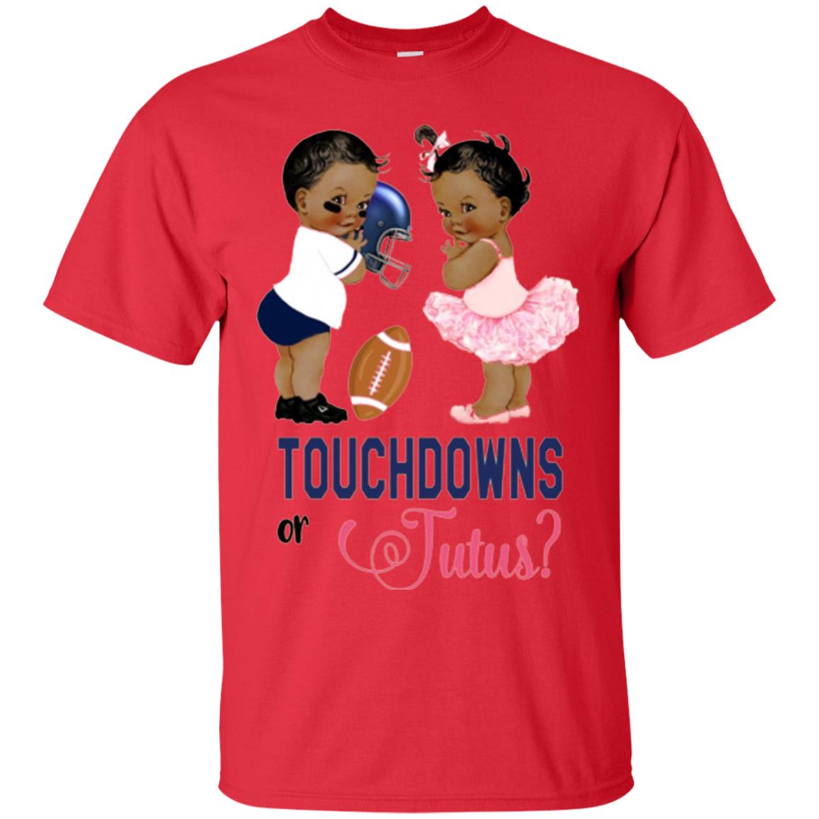 Ethnic Touchdowns Or Tutus Gender Reveal Party Football Lover T-shirt Red
