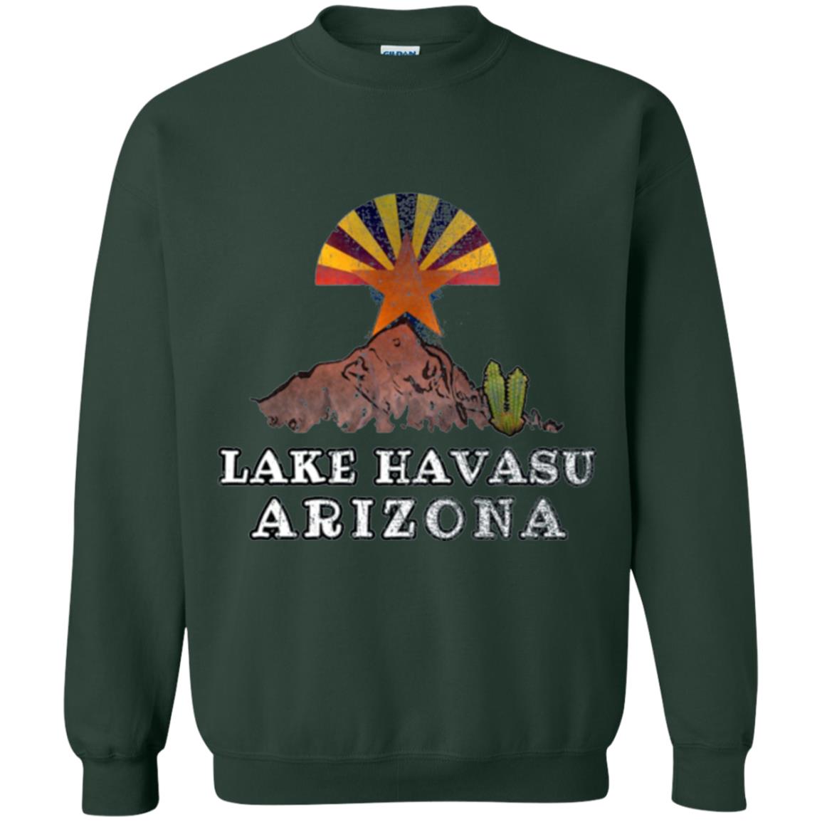 Lake Havasu Arizona T-shirt Flag Inspired Desert Scenery Forest Green