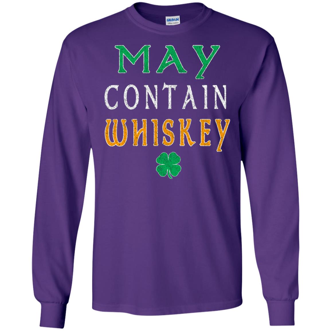 May Contain Whiskey St. Patrick_s Day T-shirt Purple