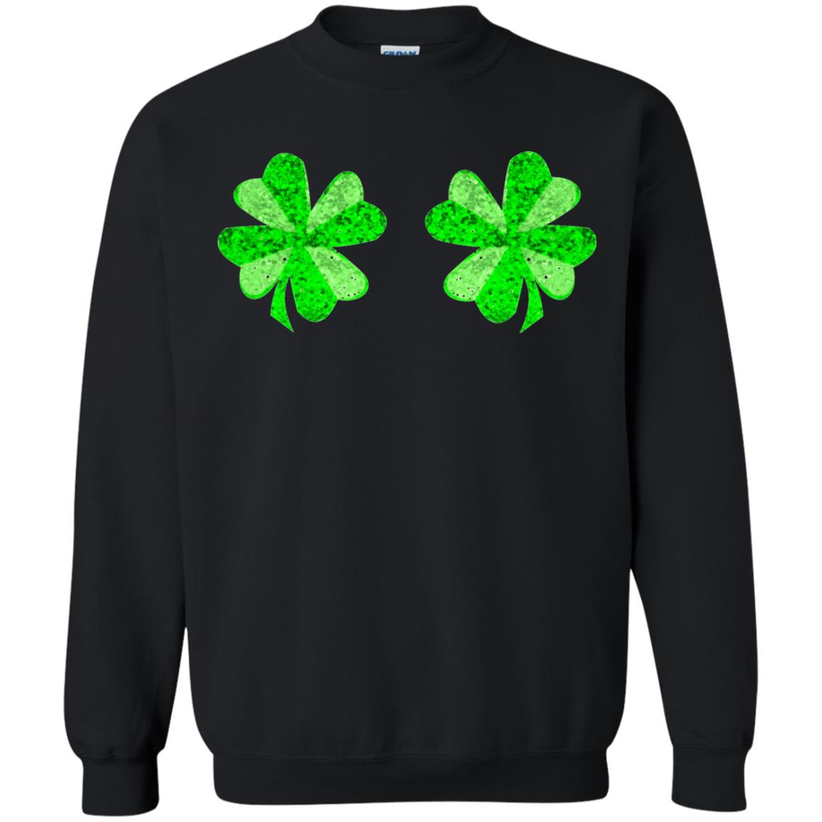 Funny Shamrock Boobs St Patricks Day T-shirt Black