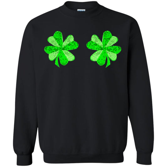 Funny Shamrock Boobs St Patricks Day T-shirt Black
