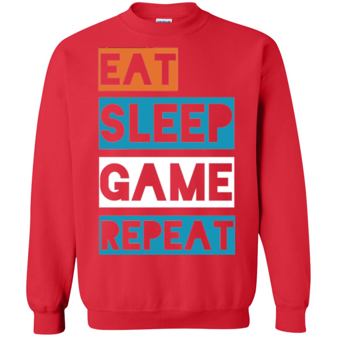 Eat Sleep Game Repeat Video Gamer Player T-shirt Red