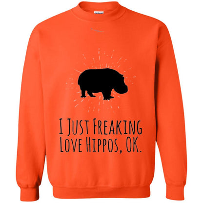 Hippo Lover T-shirt I Just Freaking Love Hippos Ok Orange