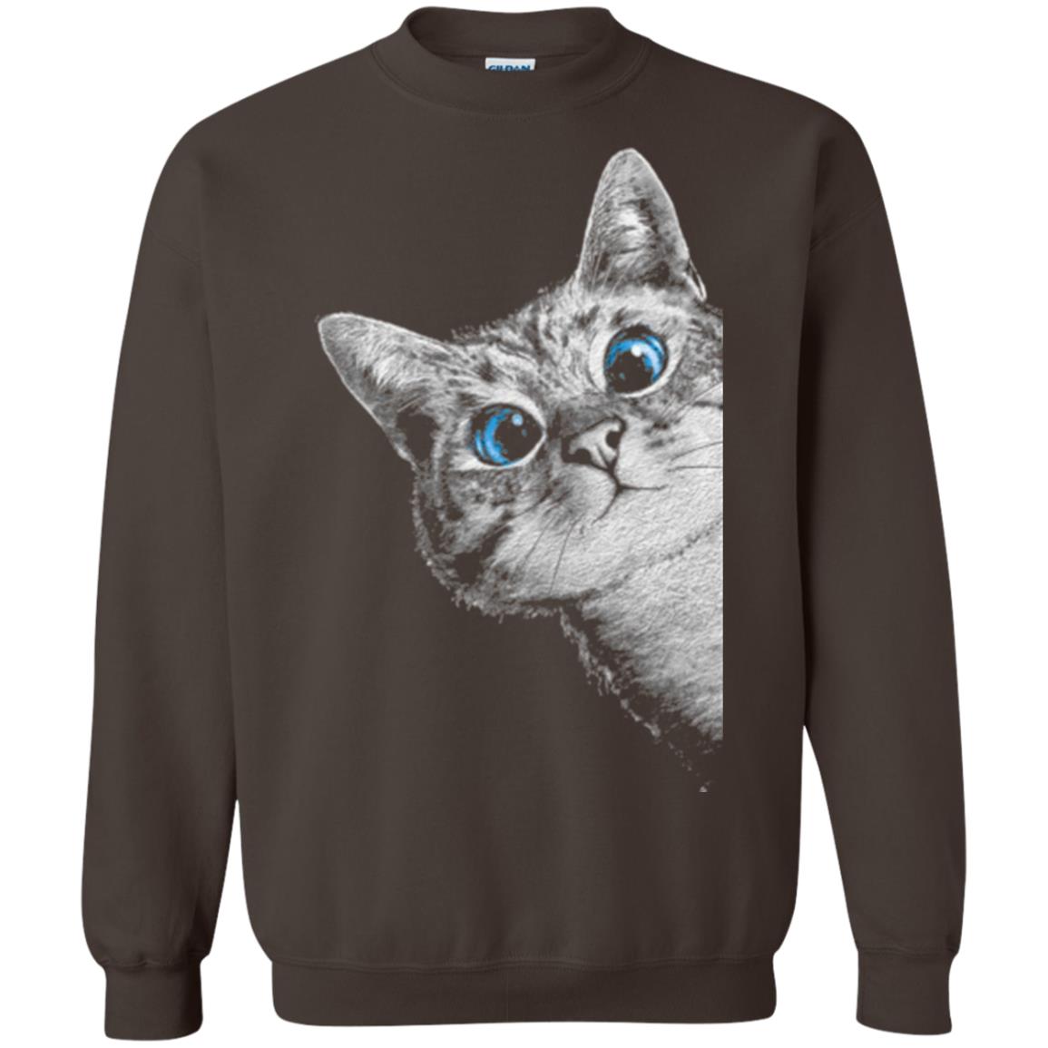 Cat Lovers T-shirt Cute Face Dark Chocolate