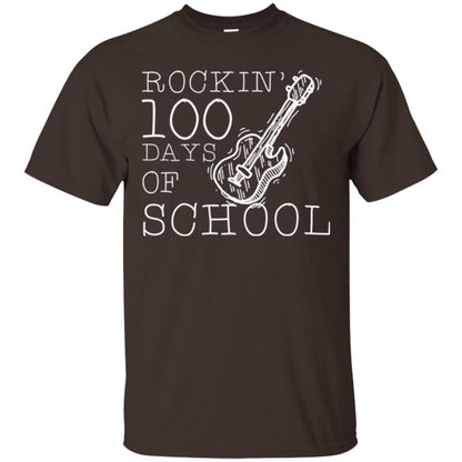 Rockin_ 100 Days Of School Teachers Students T-shirt Dark Chocolate