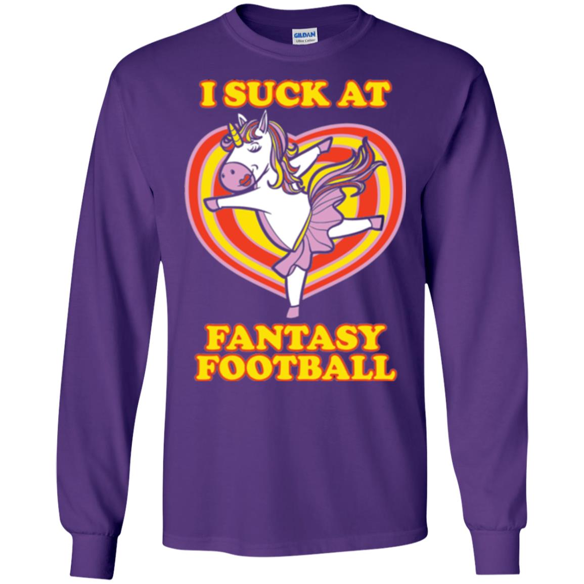 Funny Unicorn Loser T-shirt I Suck At Fantasy Football Purple