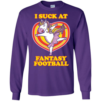 Funny Unicorn Loser T-shirt I Suck At Fantasy Football Purple