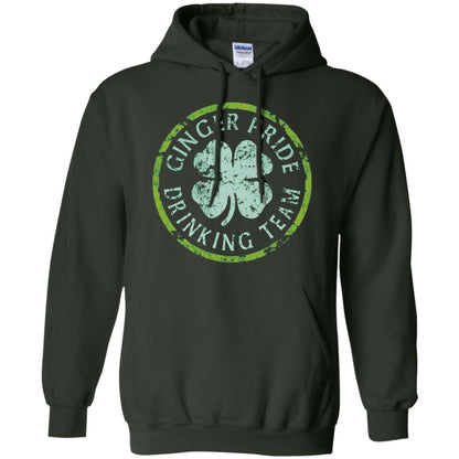 Funny Ginger Pride Drinking Team Irish T-shirt Forest Green