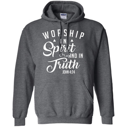 Christian T-shirt Worship In Spirit And In Truth Dark Heather