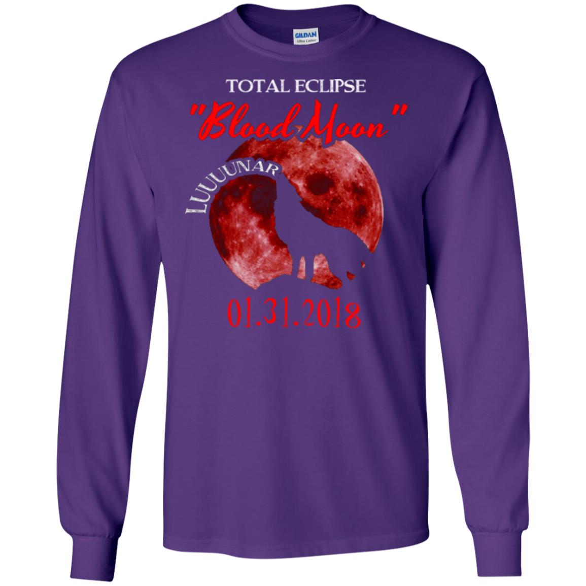 Eclipse T-shirt Total Eclipse Luuuunar Blood Moon Purple