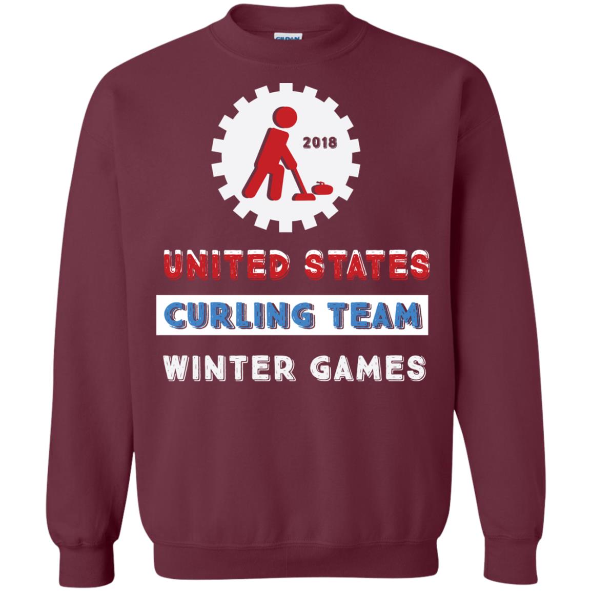 United States Curling Team Winter Games Curling Lover T-shirt Maroon