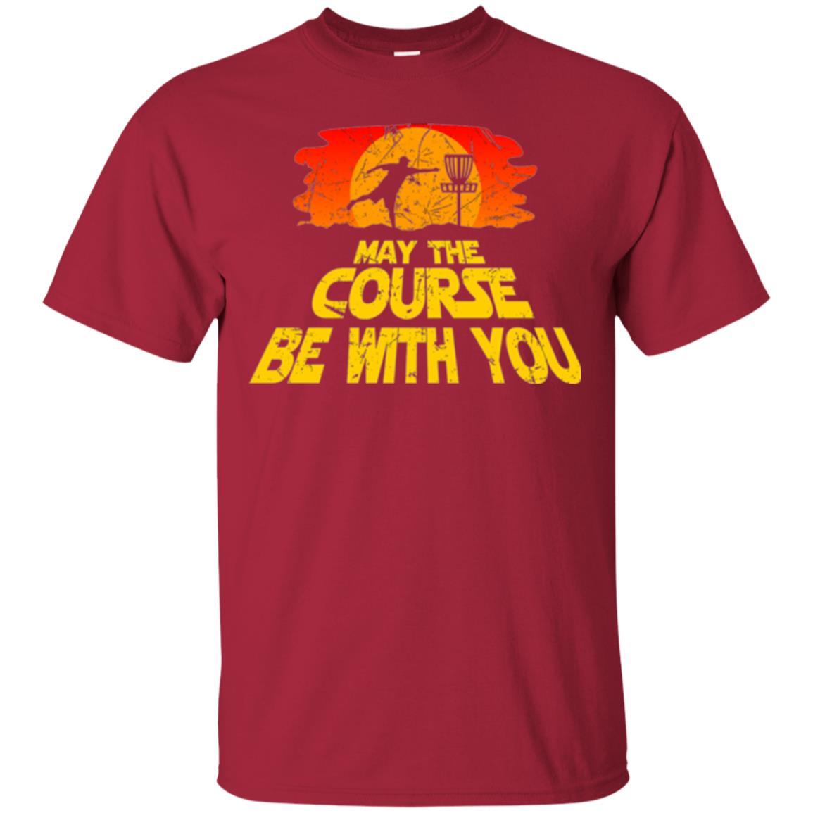 Disc Golf T-shirt May The Course Be With You Cardinal