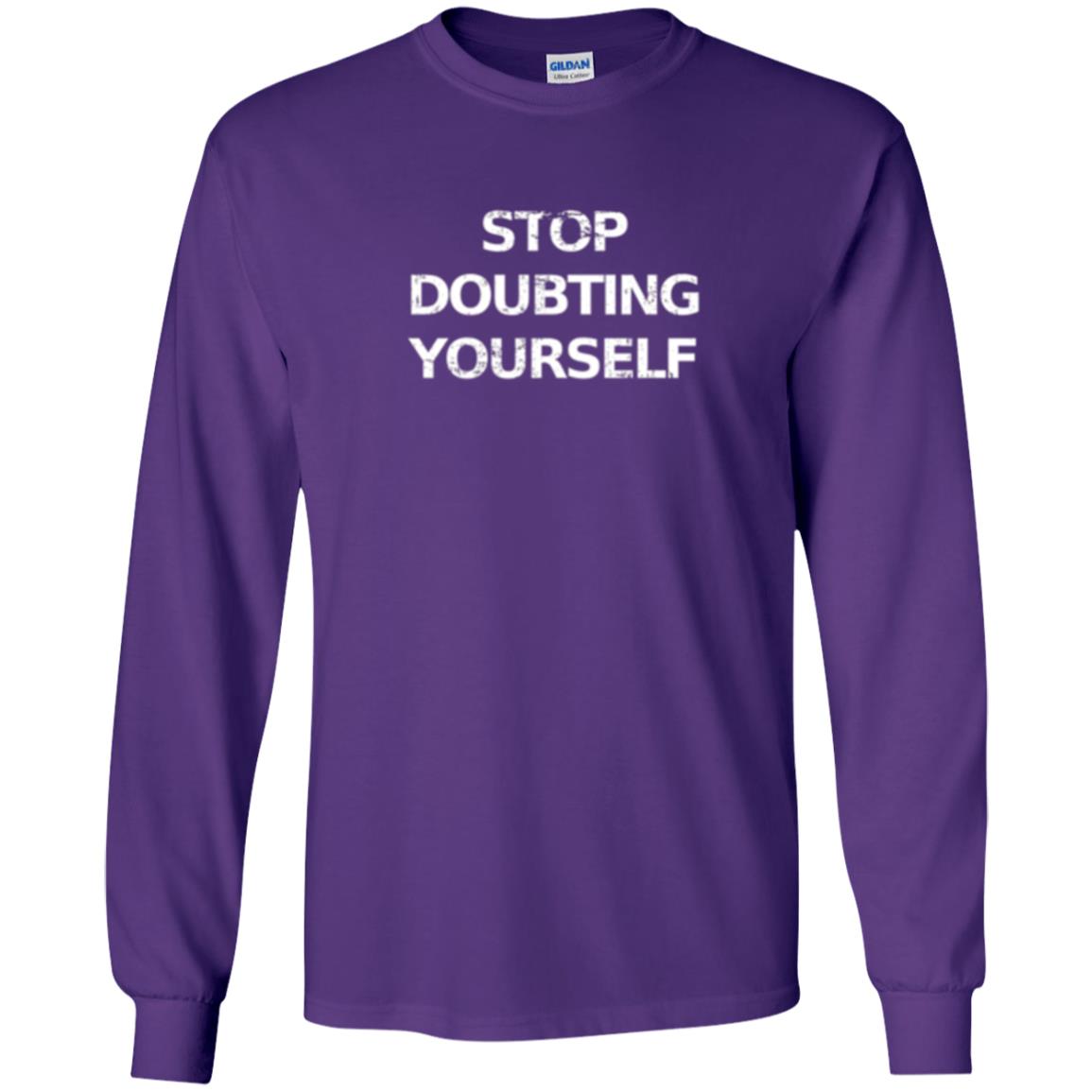 Motivational T-shirt Stop Doubting Yourself Purple