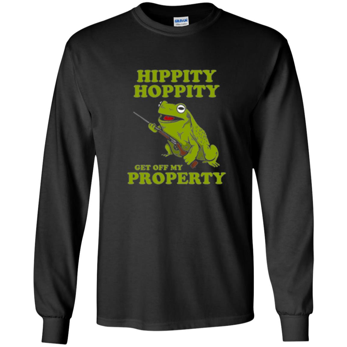 Frog Lover T-shirt Hippity Hoppity Get Off My Property Black