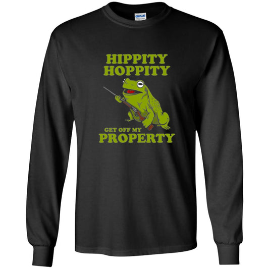 Frog Lover T-shirt Hippity Hoppity Get Off My Property Black