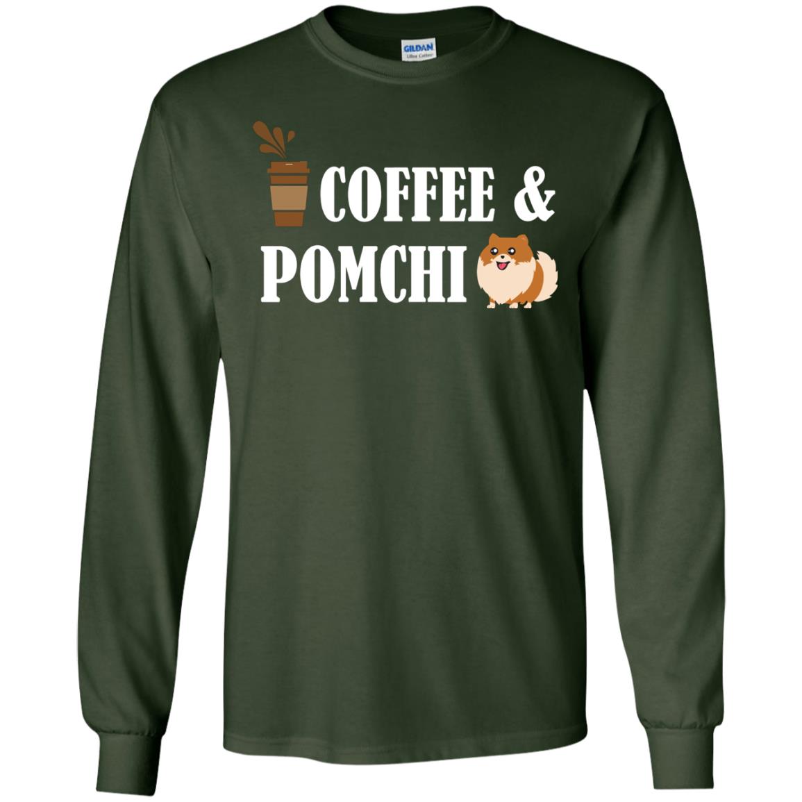 Coffee And Pomchi Lover Shirt Forest Green