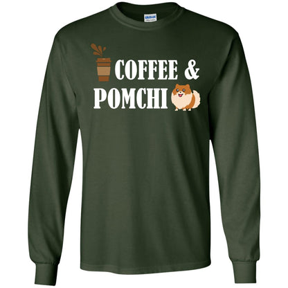 Coffee And Pomchi Lover Shirt Forest Green