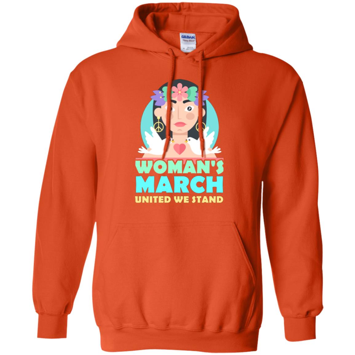 Woman Right T-shirt Womans March United We Stand Orange