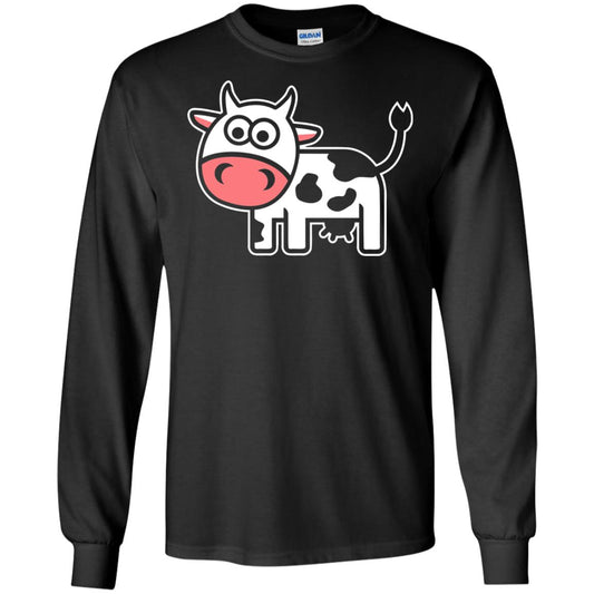 Cute Comic Cow Lover T-shirt Black