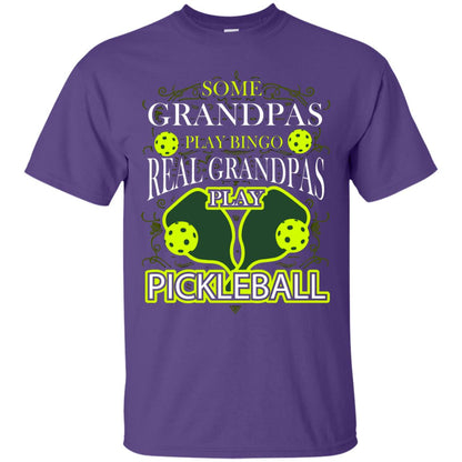 Real Grandpas Play Pickleball Cool Pickleball Shirt For Papa Purple