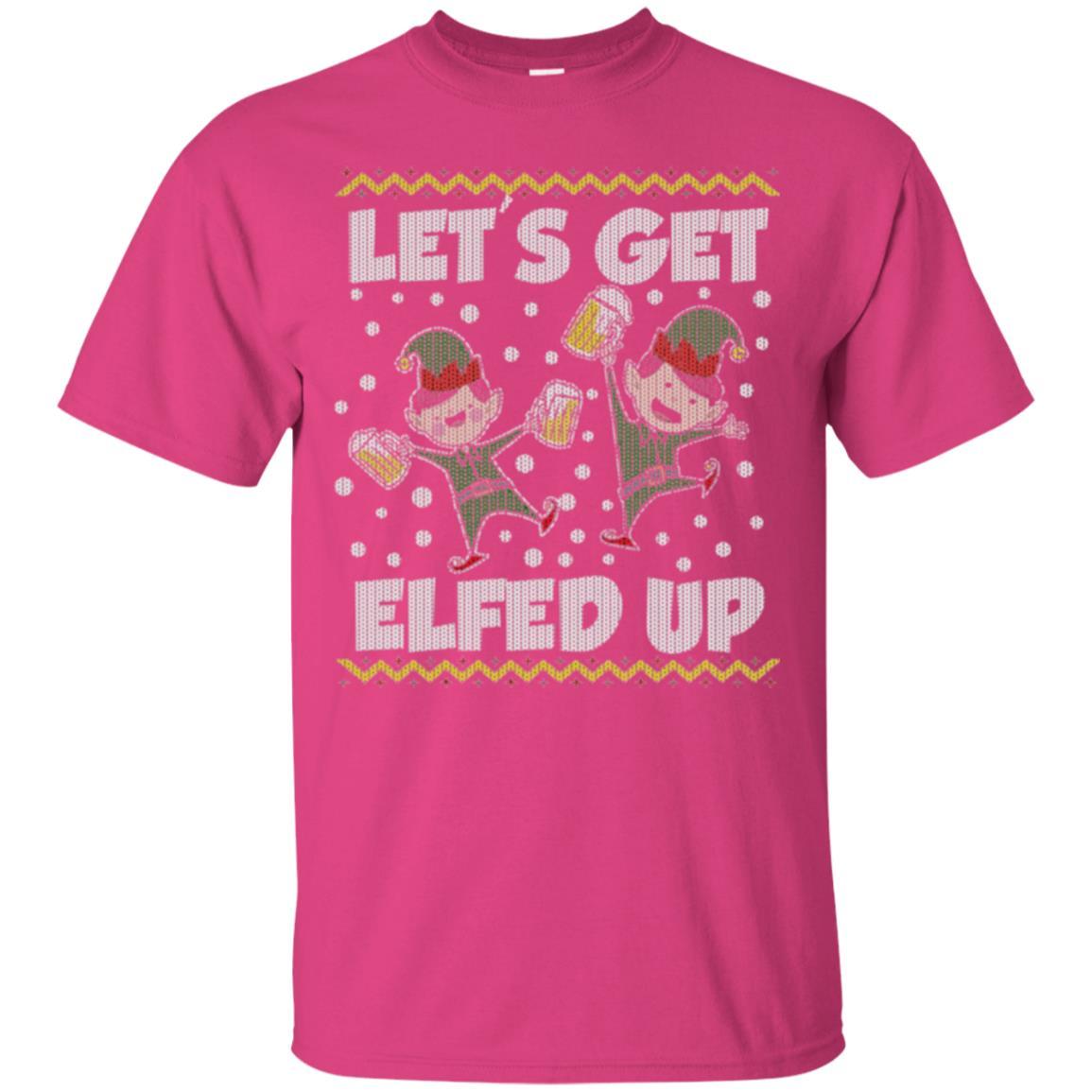 Christmas T-shirt Let's Get Elfed Up Heliconia