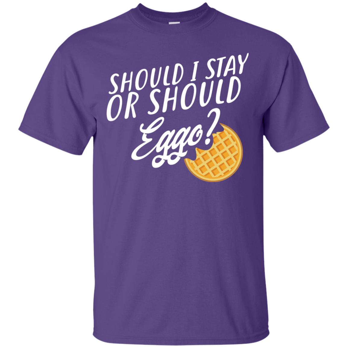 Should I Stay Or Should Eggo Funny Waffle Lover T-shirt Purple