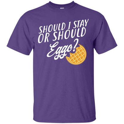Should I Stay Or Should Eggo Funny Waffle Lover T-shirt Purple