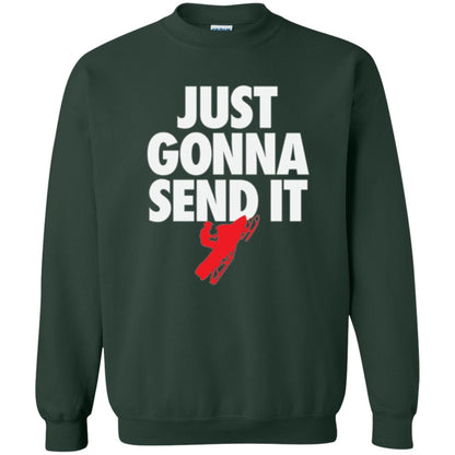 Snowmobile T-shirt Just Gonna Send It T-shirt Forest Green