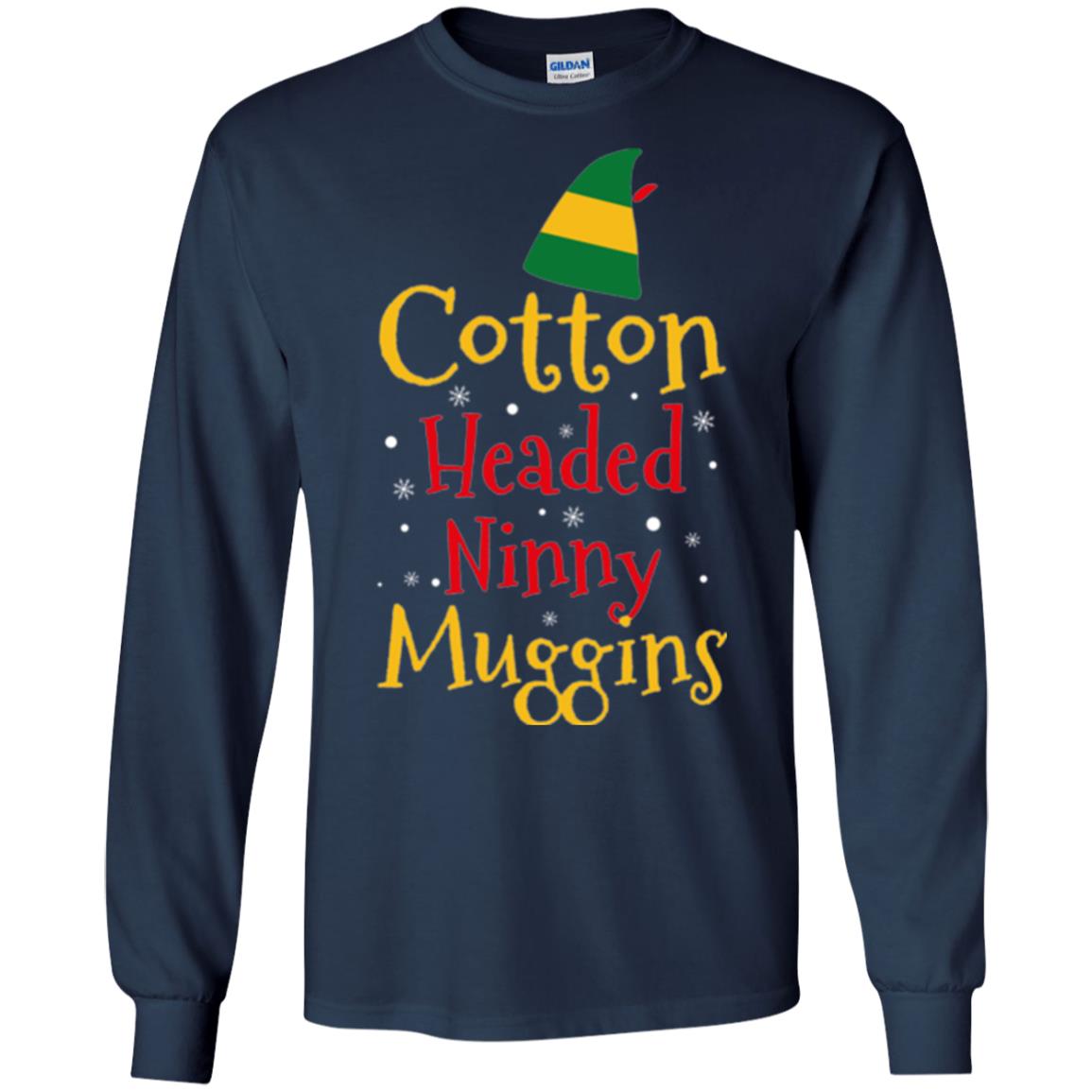 Funny Elf T-shirt Cotton Headed Ninny Muggins Navy