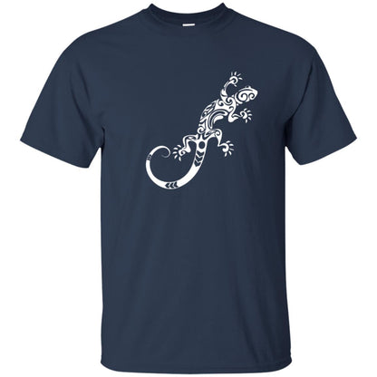Tribal Lizard Animal Art Design Tattoo Gecko Shirt Navy