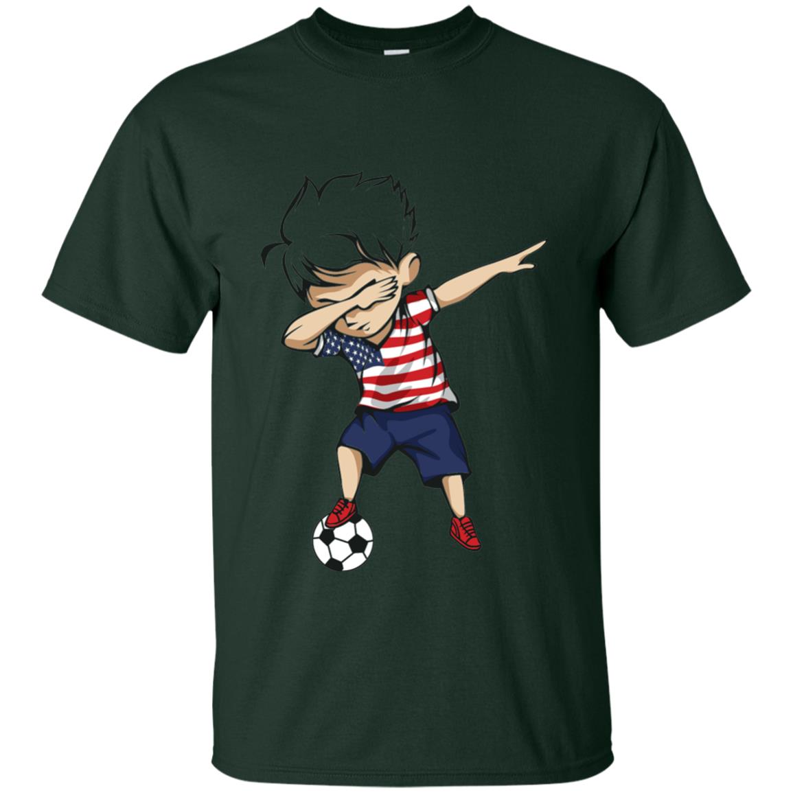 Dabbing Soccer Boy United States Jersey Shirt Usa Football Forest