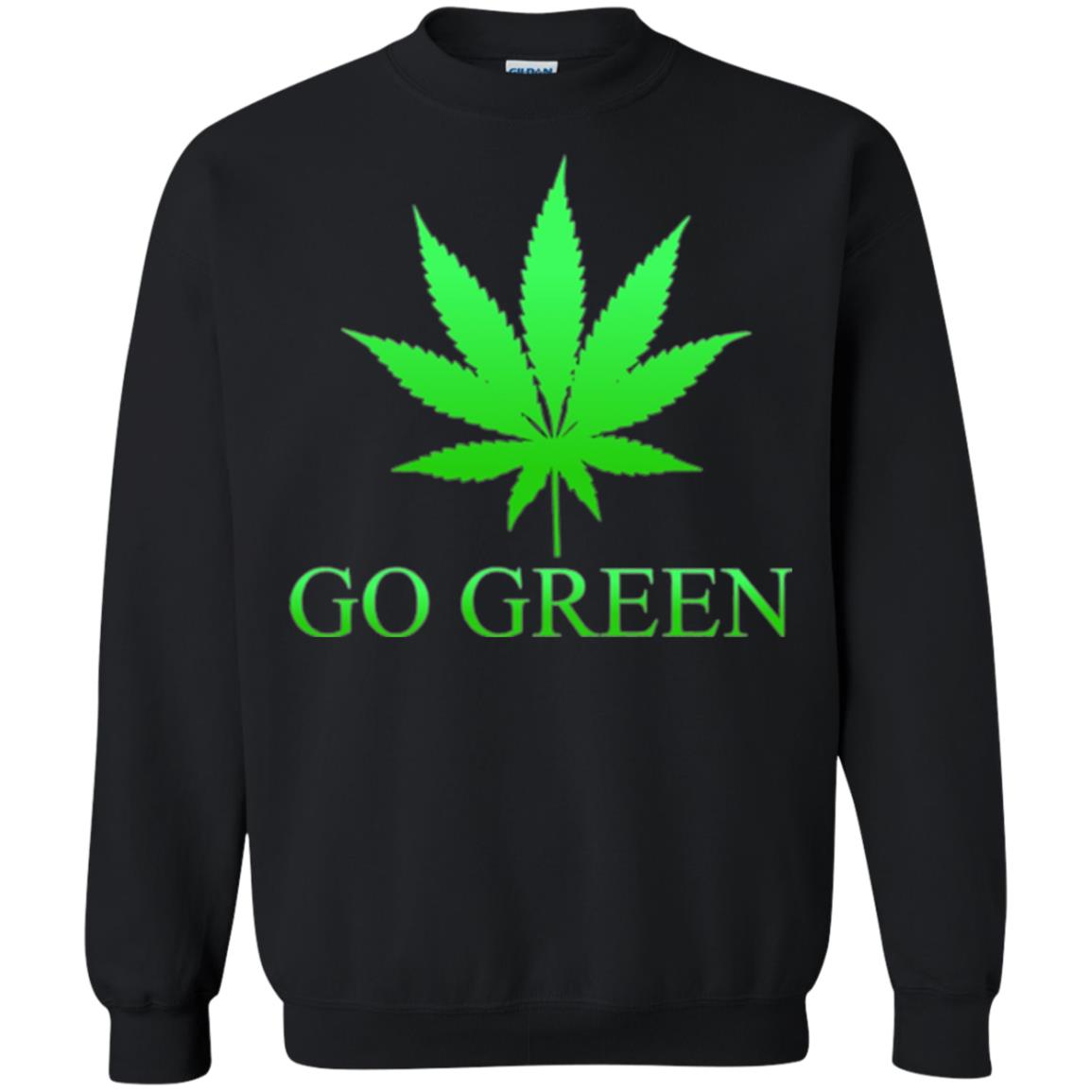 Go Green Weed T Shirt Marijuana Leaf Black