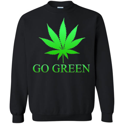 Go Green Weed T Shirt Marijuana Leaf Black
