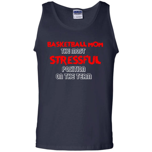 Basketball Mom T-shirt The Most Stressful Position On The Team Navy